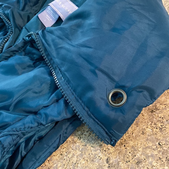 Laura Scott Teal Blue / Green Puffer Vest Zip Up Large - Picture 4 of 16